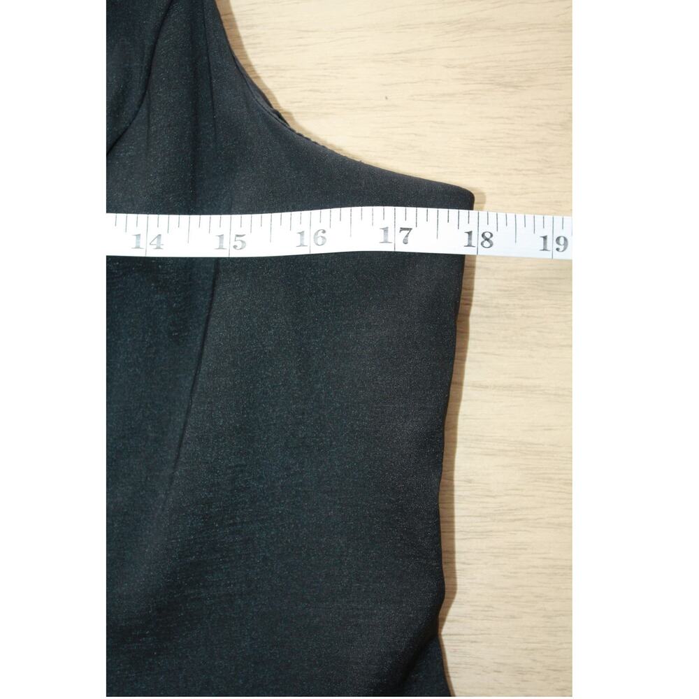 SL Fashions Black Sleeveless Midi Cocktail Dress Women's Size 12P V-Neck Ruffle - Picture 7 of 8